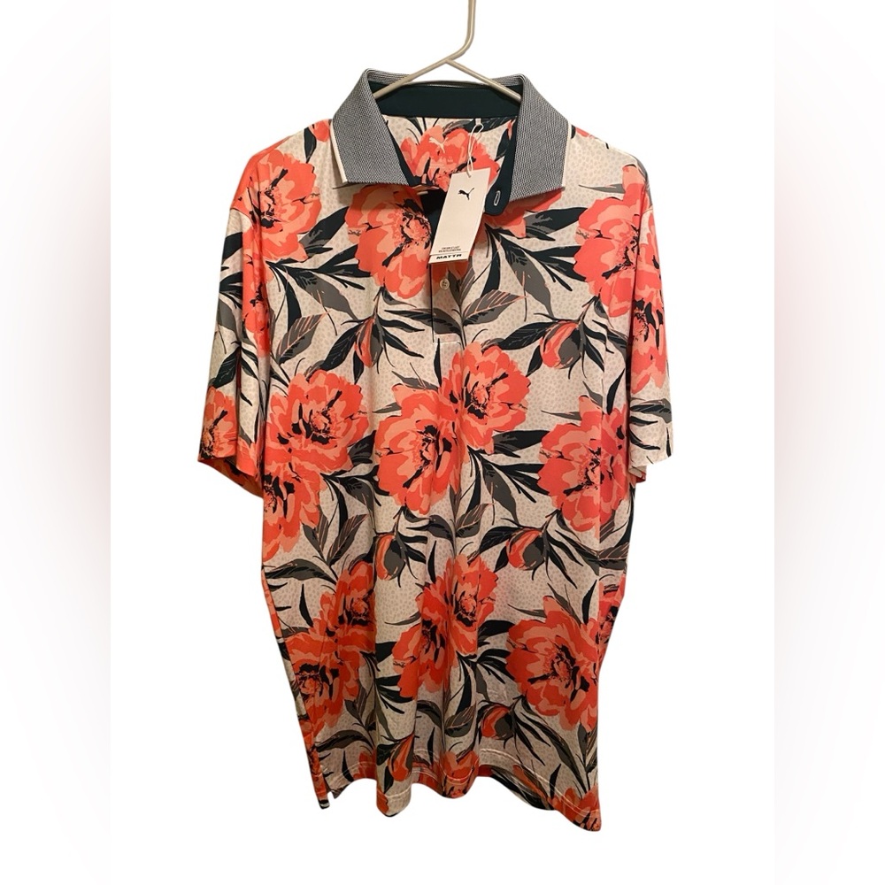 Puma Men's “Beautiful Game” Floral Polo Shirt. Size L. New with‎ tags